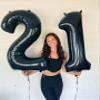 1 Number Balloon for First Birthday, 40 Inch Black One 1st Number Balloon Birthday Decorations for Girl Boy Toddler Baby, 10th 21st, Giant Number 1 Balloon view 3