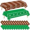 Qyeahkj 24pcs Football Party Tablecloth Disposable Plastic Sports Theme Table Cloths Football Birthday Party Table Covers Supplies for Game Day Tailgate Children's Day Father's Day Party Baby Shower view 1
