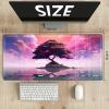 Board Game Mat TCG Playmat Plus 50 Pcs Card Sleeves, 24 x 14 inches Table Mats Games Mousepad with Zones Smooth Surface for MTG RPG CCG Trading Card Game Play Mats, Tree Reflection view 2