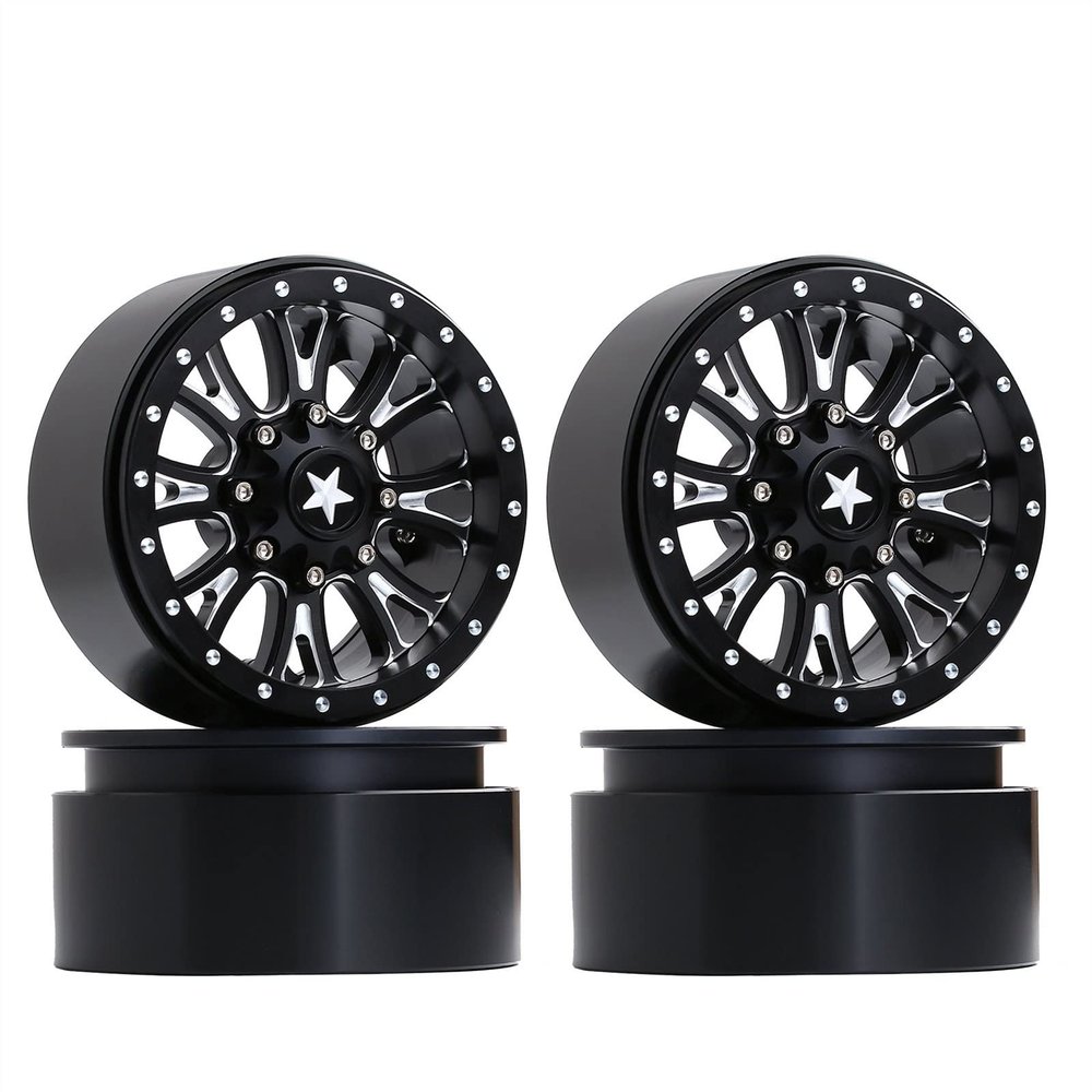 4Pcs 2.2 Beadlock CNC Aluminum Alloy Wheel Rim for 1/10 RC Crawler Car for for Traxxas TRX-6 for A-xial SCX10 90046 Wraith RR10 Modification Accessories
