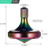 Luxury Pure Copper Spinning Top, Metal Toy Gyro,The Perfect Balance Between Performance and Beauty-Continue to Rotate for More Than 4 Minutes (3PCS Upgrade Vesion Black+Silver+Iridescent) view 2