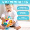 iPlay, iLearn 10 in 1 Baby Busy Board Cube, Montessori Sensory Toy Toddler 1-3, Infant Carseat Plane Travel Game, Kid Education Learning Activity, Birthday Gift 9 10 12 18 Month 1 2 Year Old Boy Girl view 3