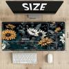 Board Game Mat TCG Playmat Plus 50 Pcs Card Sleeves, 24 x 14 inches Table Mats Games Mousepad with Zones Smooth Surface for MTG RPG CCG Trading Card Game Play Mats, Sunflower view 2