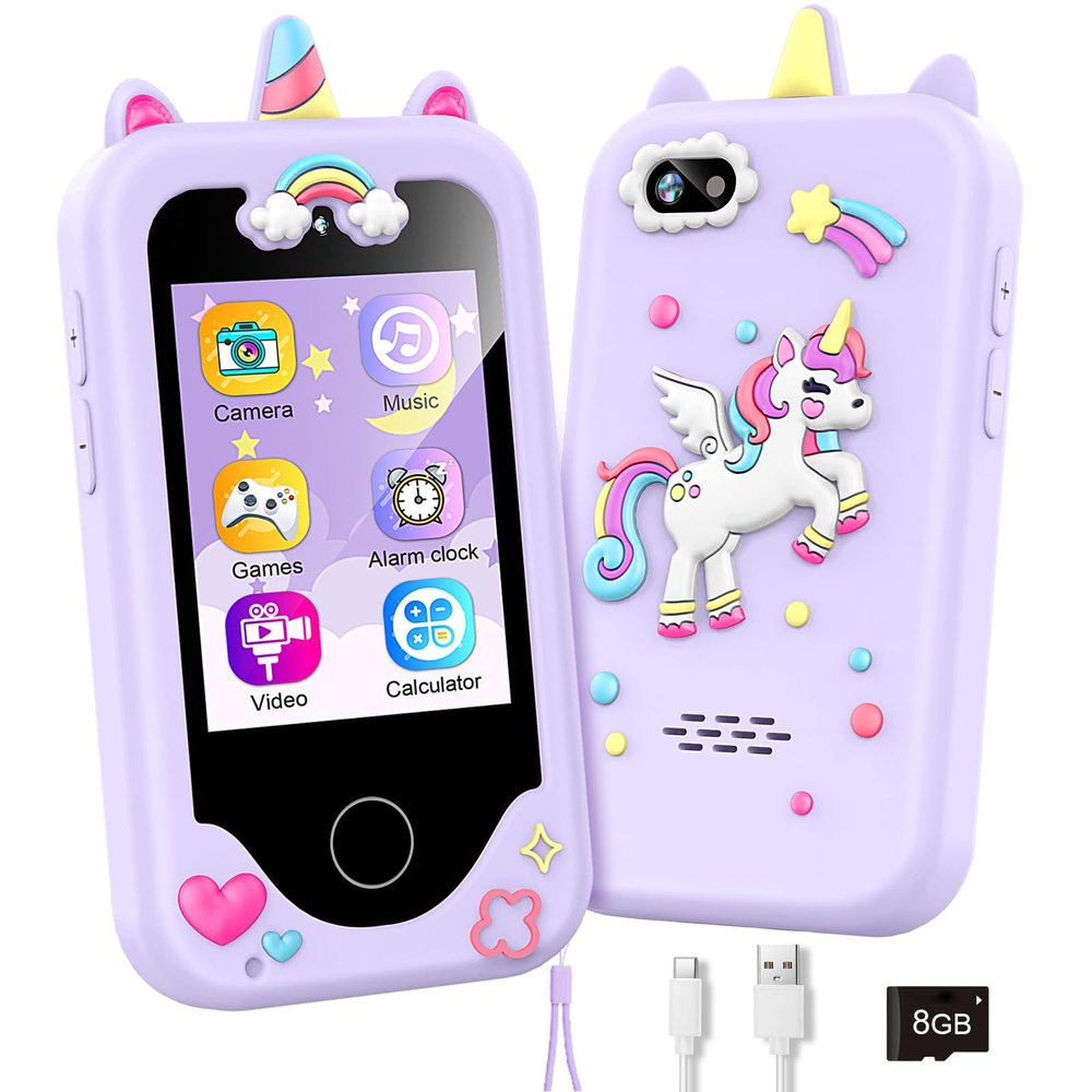 Kids Smart Phone Gifts Toys for Girls Boys Age 3-8,Toddler Learning Toys with Educational Games, 3 4 5 7 8 9 6 8 9 Year Old Girl Birthday Gift Ideas-Purple