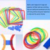 AMYESE Hopscotch Squares and Hopscotch Ring Games 11in/ 15in with 30 Connectors for Kids Balance Agility Training Obstacle Course, Indoor Outdoor Backyard Activity, Birthday Fun Play for Boys Girls view 2