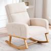 HCHAIRH Nursery Rocking Chair, Comfy Rocker Armchair for Nursery with Solid Wood Legs, Modern Nursing Glider Rocking Chair Living Room, Bedroom, Beige