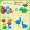 26Pcs Matching Letters Fine Motor Toy, Alphabet Match Game Educational Toys for Toddlers 1-3 Dinosaur Alphabet Learning Toy for Toddler Age 1, 2, 3 Montessori Preschool Educational ToyNew Model view 2