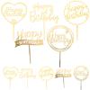 10pcs Birthday Cake Toppers Creative Acrylic Cupcake Picks for Heart Letters Dessert Decoration for Special Celebrations view 1