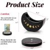 Eorbow Tarot Deck Holder with Moon Shape Case, Wood Tarot Card Display Box Stand, Moon Phase Daily Oracle Card Organizer, Witchcraft Decor Supplies for Crystal Stone Storage view 2