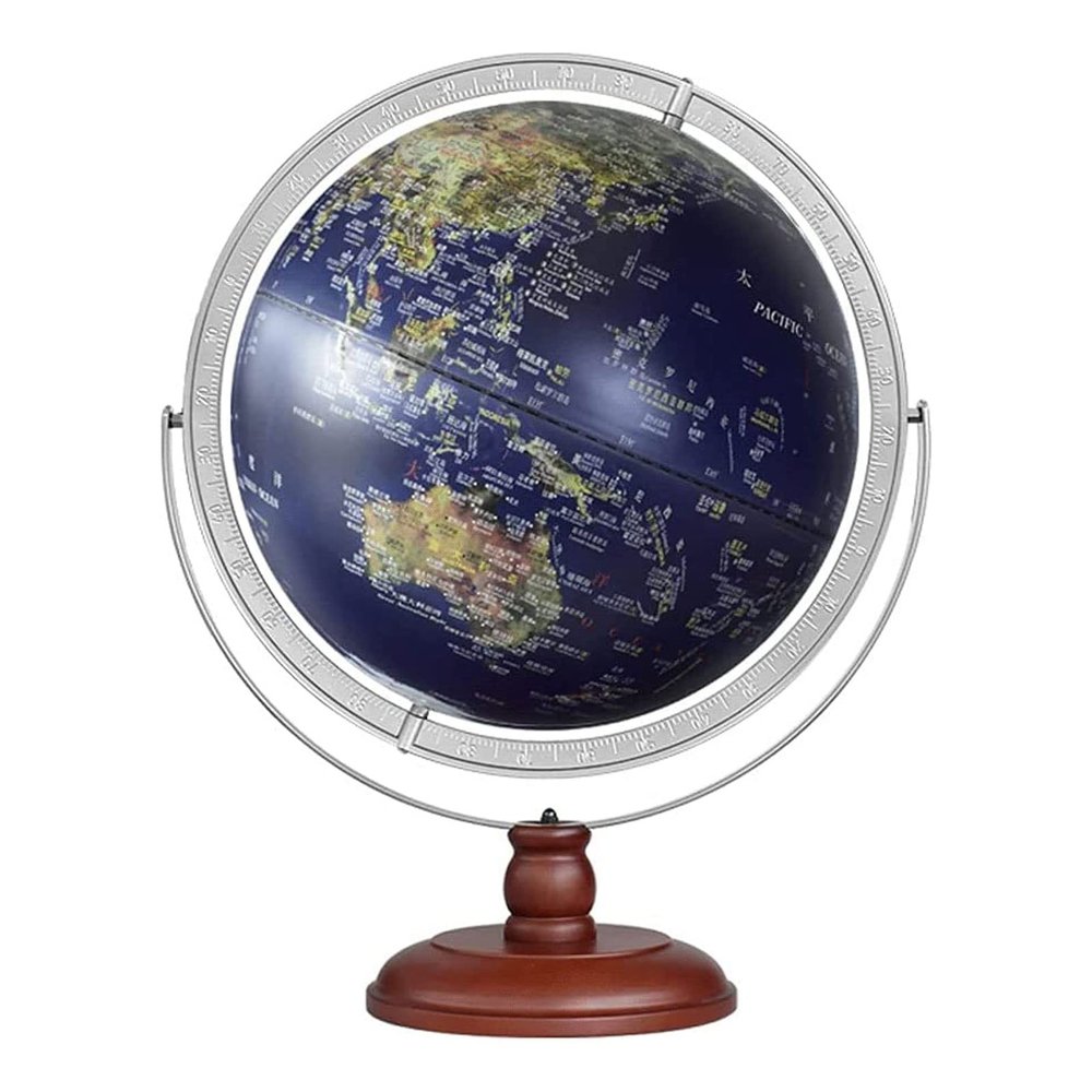 SYALEO Globo Terraqueo Illuminated Globe of The World with Stand 17 Inches Light Up Earth Globe 720 Swivels in All Directions Decorative Globe for Home Desk Teaching Easy-Read