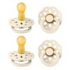 BIBS Boheme Pacifier 4-Pack. BPA Free Dummy Pacifier, Round Nipple. Natural Rubber Latex, Made in Denmark, Size 2 (6-18 Months), Ivory view 1
