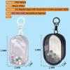 2pcs Clear Figure Display Bag with Keychain Pompom Ball Portable Mini Doll Pouch Carrying Case Blind Box Figures Display Case for Collectibles Zipper Closure (Cabin) view 3
