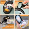 2pcs Clear Figure Display Bag with Keychain Pompom Ball Portable Mini Doll Pouch Carrying Case Blind Box Figures Display Case for Collectibles Zipper Closure (Cabin) view 4