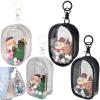 4pcs Clear Figure Display Bag with Keychain Pompom Ball Portable Mini Doll Pouch Carrying Case Blind Box Figures Display Case for Collectibles Zipper Closure view 1