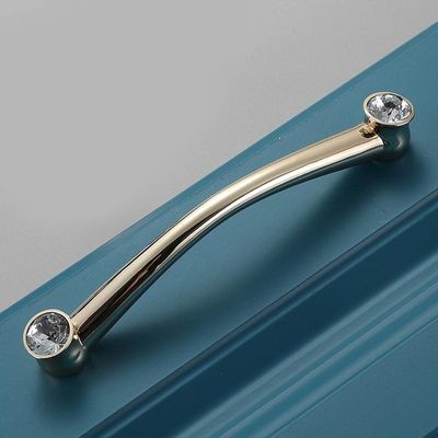 Southst Crystal Knob Wardrobe Door Pulls Cupboard Knob Dresser Arched Pulls, Bow Door Knobs Nursery Cabinet Room Decor Cabinet Door Pull - (Color: Hole Distance 128mm)
