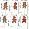 24 PCS Christmas Gingerbread Man Cupcake Toppers Glitter Gingerbread Man Boy or Girl Cupcake Picks for Merry Christmas Baby Shower Gender Reveal Birthday Party Cake Decorations Supplies view 2