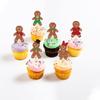 24 PCS Christmas Gingerbread Man Cupcake Toppers Glitter Gingerbread Man Boy or Girl Cupcake Picks for Merry Christmas Baby Shower Gender Reveal Birthday Party Cake Decorations Supplies view 4