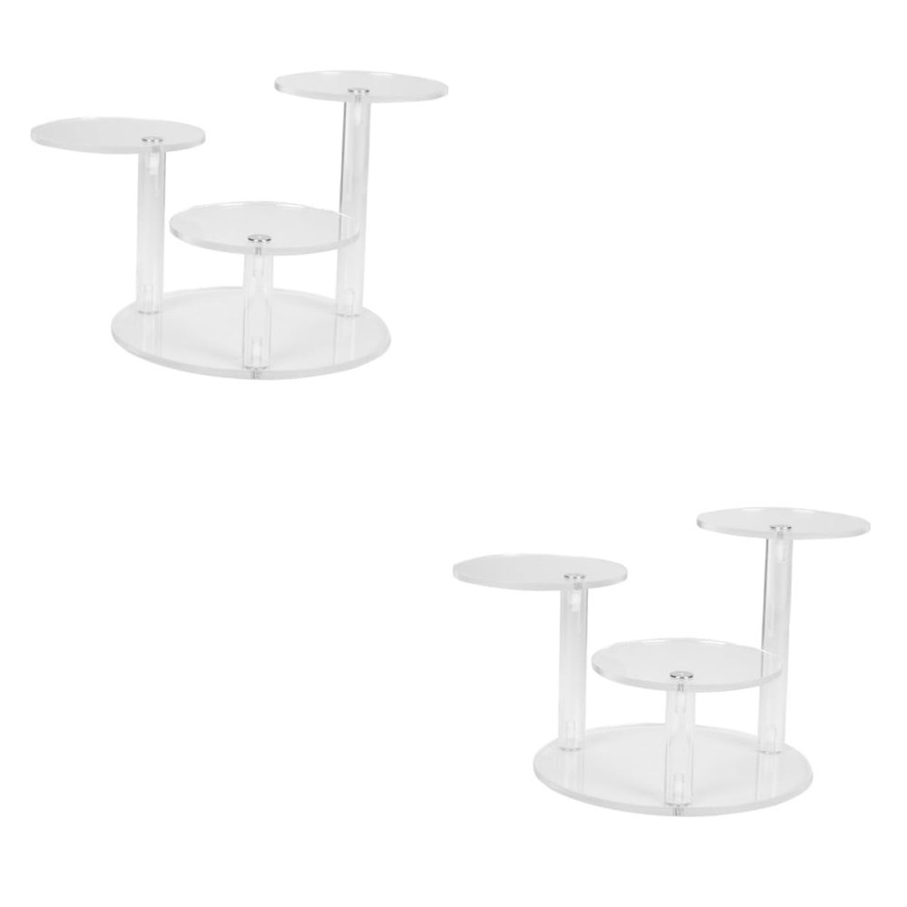 ifundom 2pcs Display Riser for Collectibles Acrylic Storage Rack Toys Models Simple Stylish