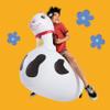 Hearthsong Hop N Go Inflatable Bouncy Cow Riding, Hopping Toys for Kids Ages 5+ - Ride On Bouncer Animal Hopper Jumping Toys for Outdoor Games view 3