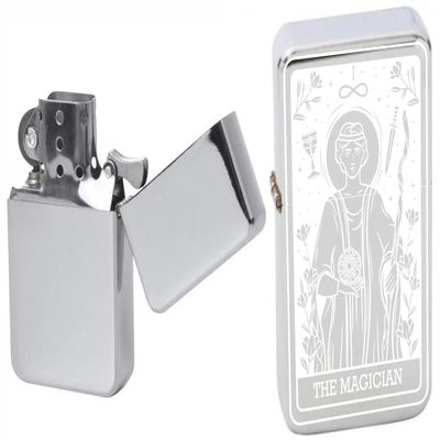Custom Tarot Card - Major Arcana Cards Available Unique Collectible s Infinity Chrome Laser Engraved Windproof Lighters! (The Magician) - Christmas, Halloween & Valentines Day Gift