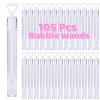 105 Pcs Mini White Heart Bubble Wands Party Favors,Mini Bubble Wands for Weddings,Anniversaries,Valentine's Day,Celebrations,Engagement for Guests view 2