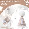 MAMUXI Gingham Style 1st Birthday Party Hat - Beige Gingham Hat for Dogs view 2