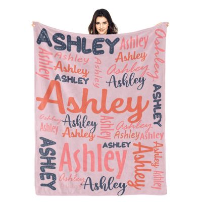 Dr.TOUGH Personalized Blanket for Kids Baby Adults Custom Name Blankets Personalized Blanket with Name Gift for Christmas Birthday Valentines Day
