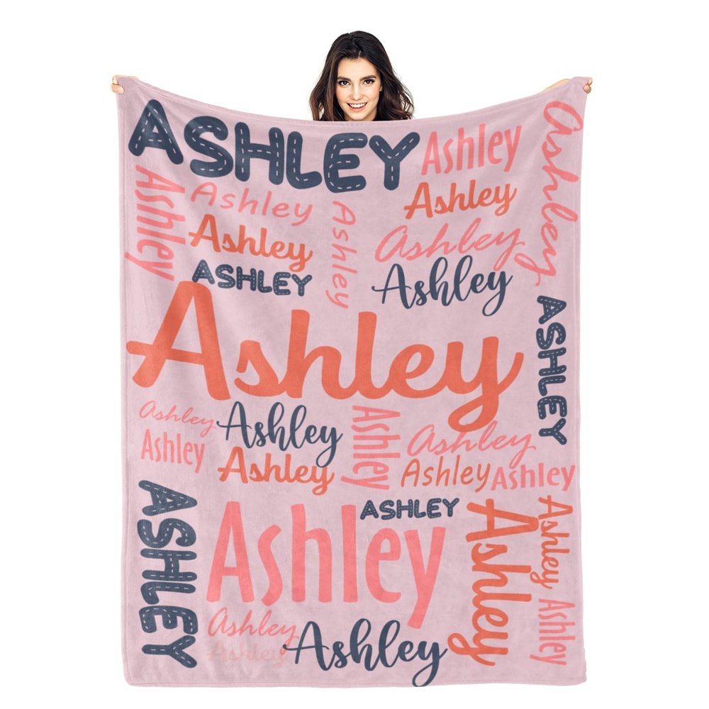 Dr.TOUGH Personalized Blanket for Kids Baby Adults Custom Name Blankets Personalized Blanket with Name Gift for Christmas Birthday Valentines Day