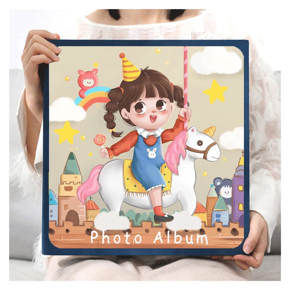 Photo Albums DIY Baby Growth Album Commemorative Album Paste Family Version Thick, Exquisite Large-capacity Hand-made Paste Photo Album Album de fotos (Color : 05, Size : 60 sheets/white page)