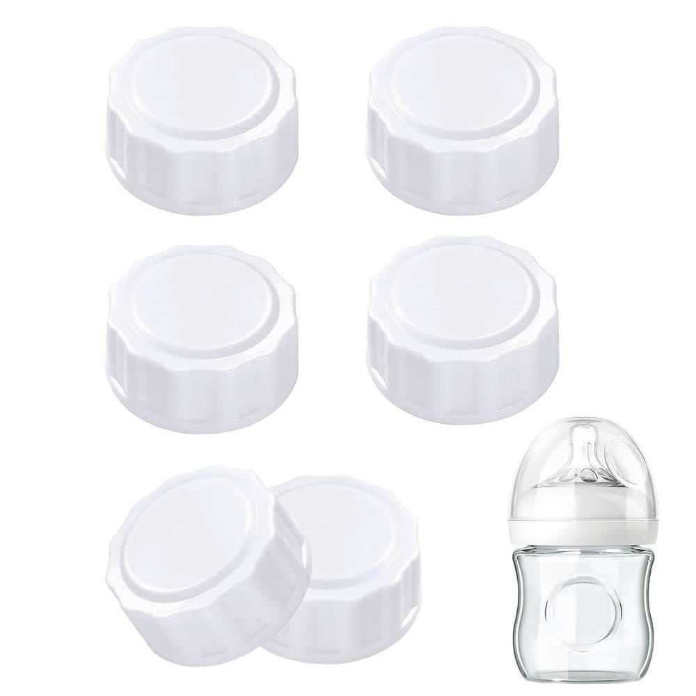 (6-PCs) Travel Bottle Caps Compatible with Avent Bottles-Baby Bottle Lid-Bottle Lids Replacement-Rewritable Sealing Discs for Avent Wide Mouth Bottles-Travel Caps