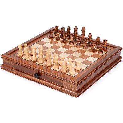 GAENZA New Luxury Professional Chess, Wooden Chess Set, Chess Pieces and Storage Slots, Portable Travel Board Game Set for Kids and Adults Toys