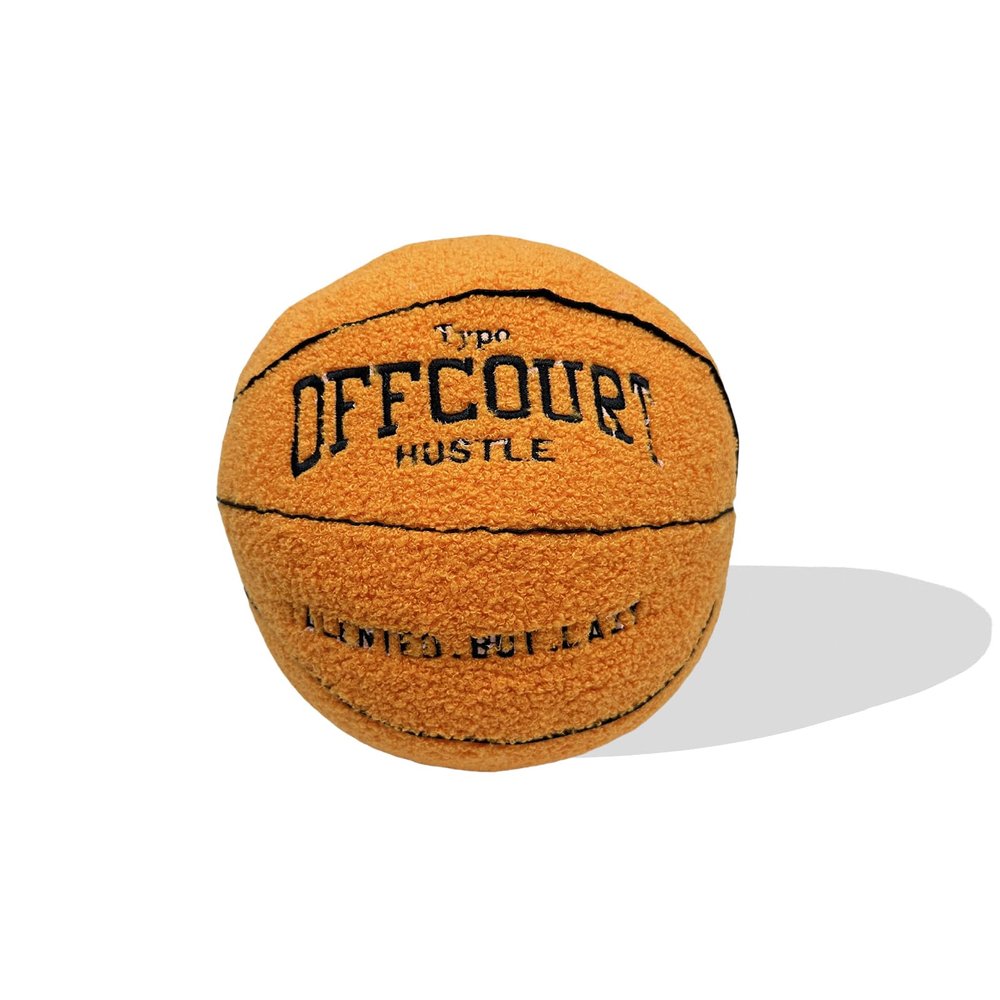 9.84inch Cute Offcourt Basketball Pillow,Durable Stuffed Sport Basketball Plush Toys,Game Lovers Fans Decoration Gift (Orange)