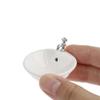 Dollhouse Bathroom Sink 1:12 Miniature Resin Ceramic Round Wash Basin Bathroom Sink Model for Dollhouse Supplies White view 2