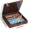GAENZA New Portable Travel Chess, Backgammon, Chinese Chess, Checkers, Multi-Function Chess Set, Storage Box with Handle Toys view 2