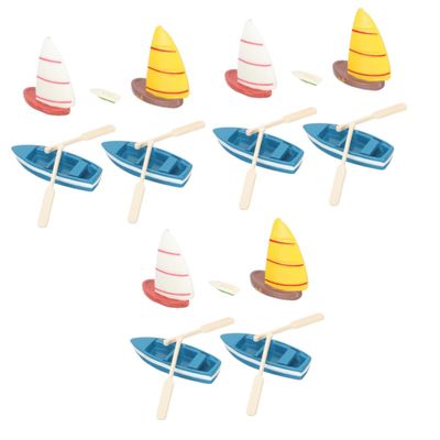 FRCOLOR 15pcs Miniature Boat Models for Decorative Gardens Fish Tanks and Home Decor Adorable Ocean-Themed Ornaments