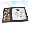 Abaodam Japanese Zen Garden Desktop Decoration Miniature Sand Tray with Meditating Statue Rake for Office Relaxation Home Decor Mindfulness Gift Black view 2