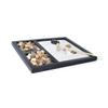 Abaodam Japanese Zen Garden Desktop Decoration Miniature Sand Tray with Meditating Statue Rake for Office Relaxation Home Decor Mindfulness Gift Black view 4