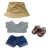 niannyyhouse 10cm 15cm 20cm Doll Clothes Hat T-Shirts Jeans Leather Shoes Fisherman's Hat Set Stuffed Plush Toy Accessories (a3, 10cm) view 1