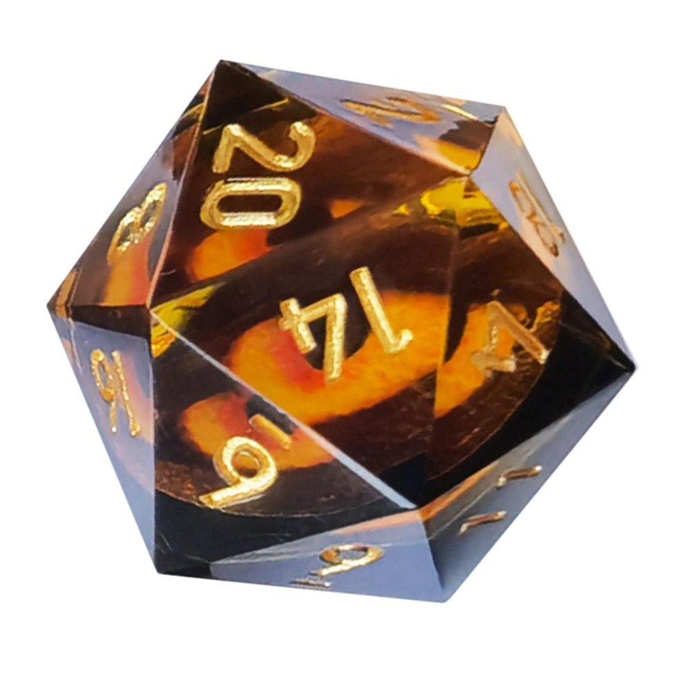 BESCON Dragon's Eye Sharp Edged Polyhedral Dice Set of 7, Handmade Dragon's Eye Dice for Role Playing Game
