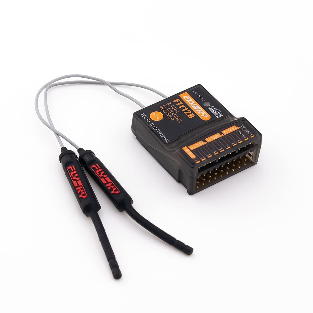 Flysky FTR12B 2.4GHz 12CH AFHDS 3 Protocol Dual Antennas Receiver for PL18 NB4 NB4 Lite AFHDS3 Transmitters