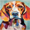 Face of Beagle Jigsaw Puzzle 300/500/1000 Piece, Modernist Painting Style Beagle Mug Shot Puzzle (1000pc (5075cm)) view 1