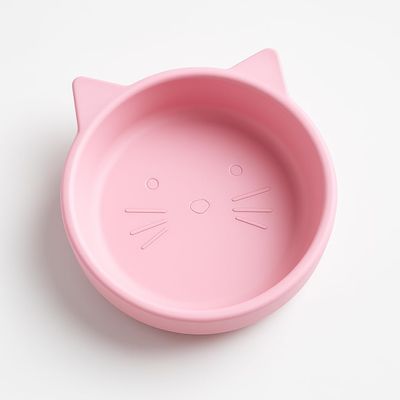 Spoondrift 100% Food Grade Silicone Slip-Proof Suction Cat Shaped Bowl for Toddler Mealtime | Non-Toxic | Easy to Clean | Choose from 3 Colors (Pink Cosmos)