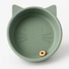 Spoondrift 100% Food Grade Silicone Slip-Proof Suction Cat Shaped Bowl for Toddler Mealtime | Non-Toxic | Easy to Clean | Choose from 3 Colors (Sage) view 1
