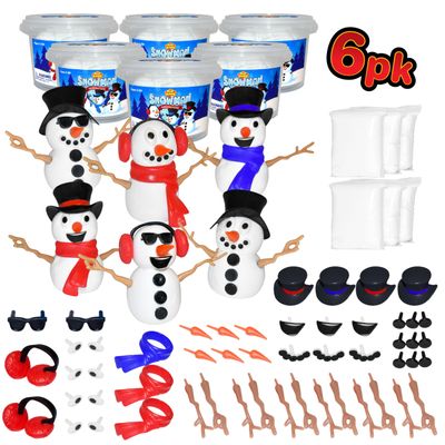 Build Buddiez Snowman Craft Kit 6 Pack  Build, Play, and Display 6 Air-Dry Clay Snowmen All Christmas & Winter, Great for Birthday Parties & Stocking Stuffers for Kids, Boys and Girls Ages 5+