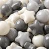 TRENDPLAY Star Ball Pit Balls for Toddlers -50 100 200 Count Star Balls Different Shapes, Non-Toxic Plastic Balls for Safe Play, Boys Girls Festival Party Decoration (Gradient Creamy Gray, 200) view 3