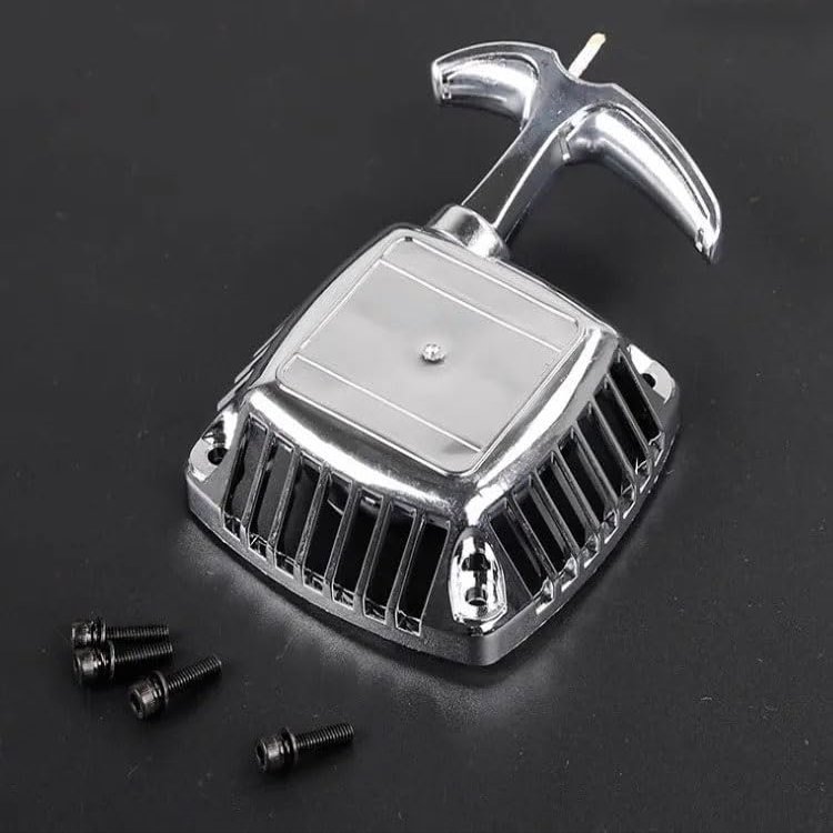DAYUDDRICAR For Rovan Baja 5B Part, 1/5 RC Car Chrome Pull Start Engine and Head Cover Replacement fit 23cc 26cc 29cc 30.5cc Engine Replacement for Rovan Baja 5B for LOSI 5IVE-T RC Buggies Car Accesso
