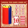 PullCrease 34 Pcs Carnival Play Set 5 in 1 Carnival Can Soft Plastic Cones Ring Toss Sport Bean Bag Toss Lawn Party Outdoor Supplies Birthday Party Backyard Events Summer view 2