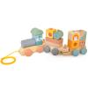 Costzon Wooden Train Set, 3-Section Towable Toys With Stackable Building Block, Cute Animal Patterns & Hook Connection Design for Baby Toddler Early Learning Education view 1