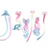 7 Pieces Hair Clips for Girls, Bow Curly Hair Extensions for Kids, Straight Little Girl Hair Clips Accessories for Ponytails Princess Dress-Up view 1