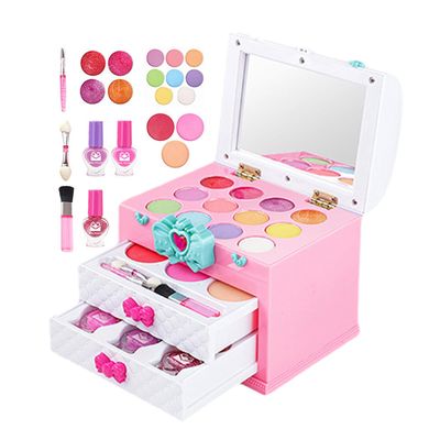 awakenttKids Makeup Kit, Washable Real Girl Makeup Kit Little Princess Girls Toys, with Cosmetic Case, Portable Dress-Up Make up Set for 3-12 Year Old Kids Toddler Girl Toys Christmas & Birthday Gift